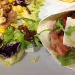 Ham & cheese  wrap and salad